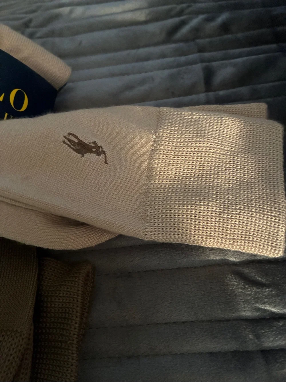 Polo by Ralph Lauren Men’s Socks Trio in Cream, Brown, Tan